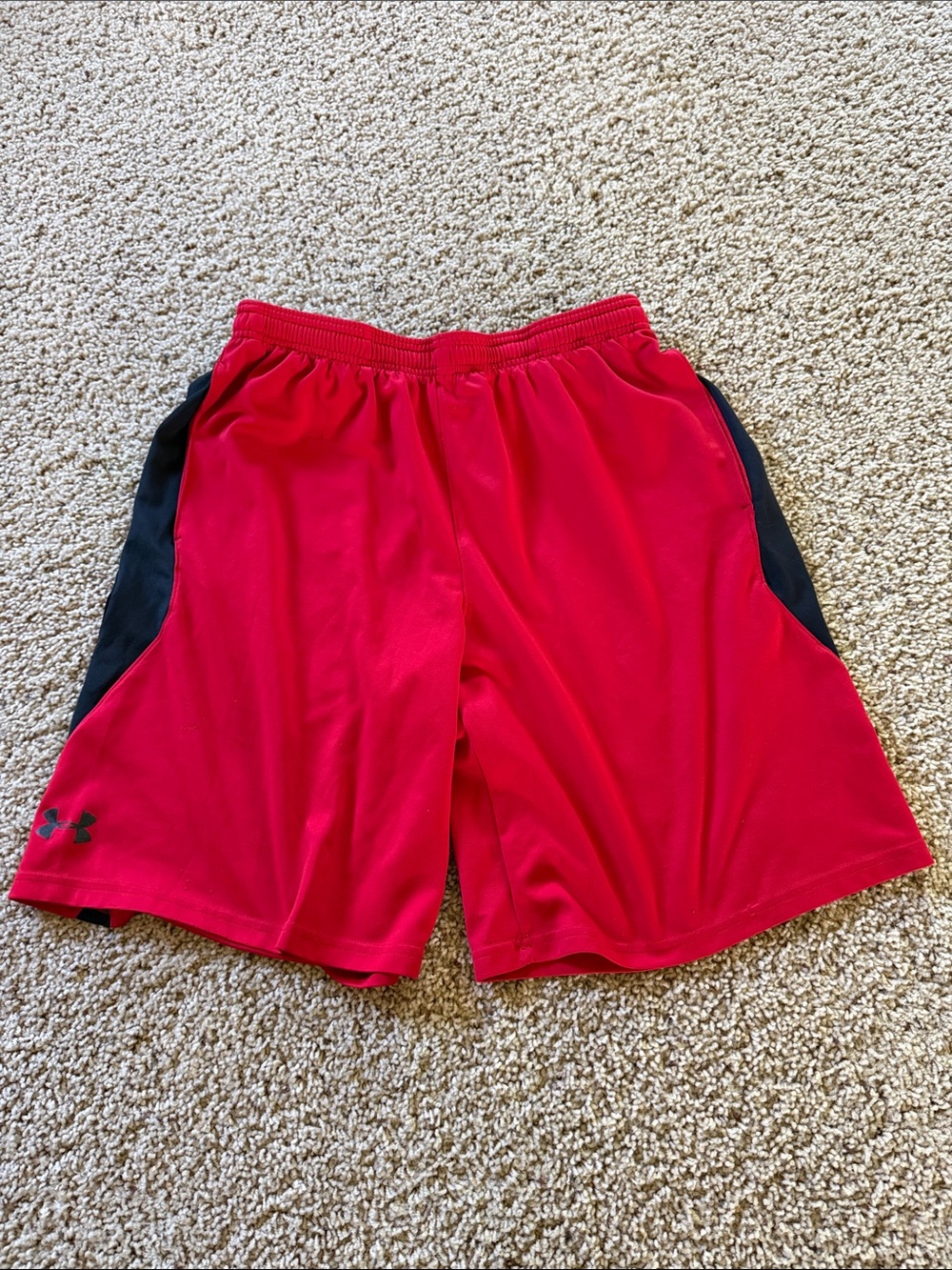 Under Armour Red and Black Men's Athletic Shorts